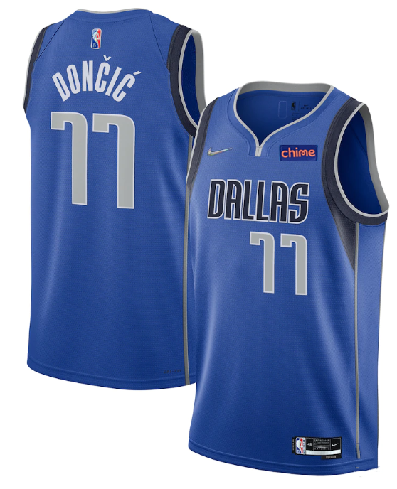 Men's Dallas Mavericks #77 Luka Doncic 75th Anniversary Blue Stitched Basketball Jersey Men's Dallas Mavericks #77 Luka Doncic 75th Anniversary Blue Stitched Basketball Jersey